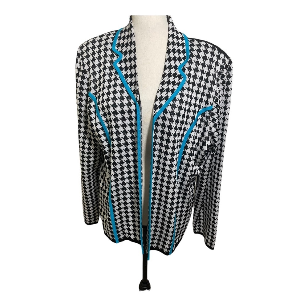 Ming Wang Open Front Gingham Pattern Jacket. Heri… - image 2